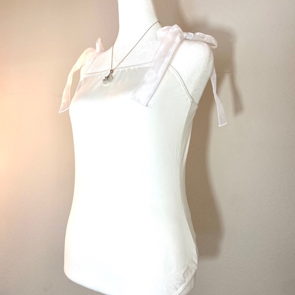 Blue Blush White Ribbon Strap Bodysuit - Picture 6 of 12